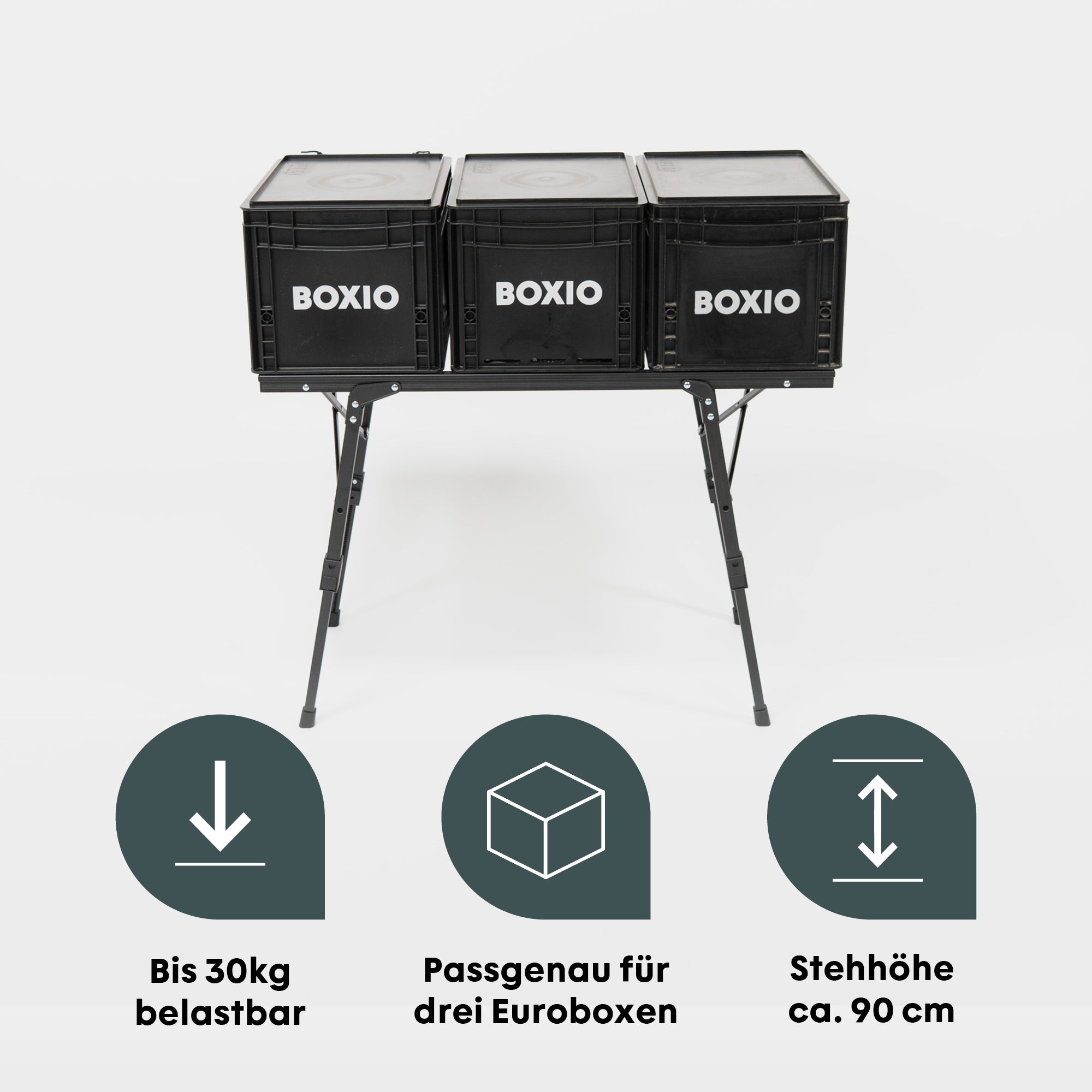 Campingtisch mit Euroboxen