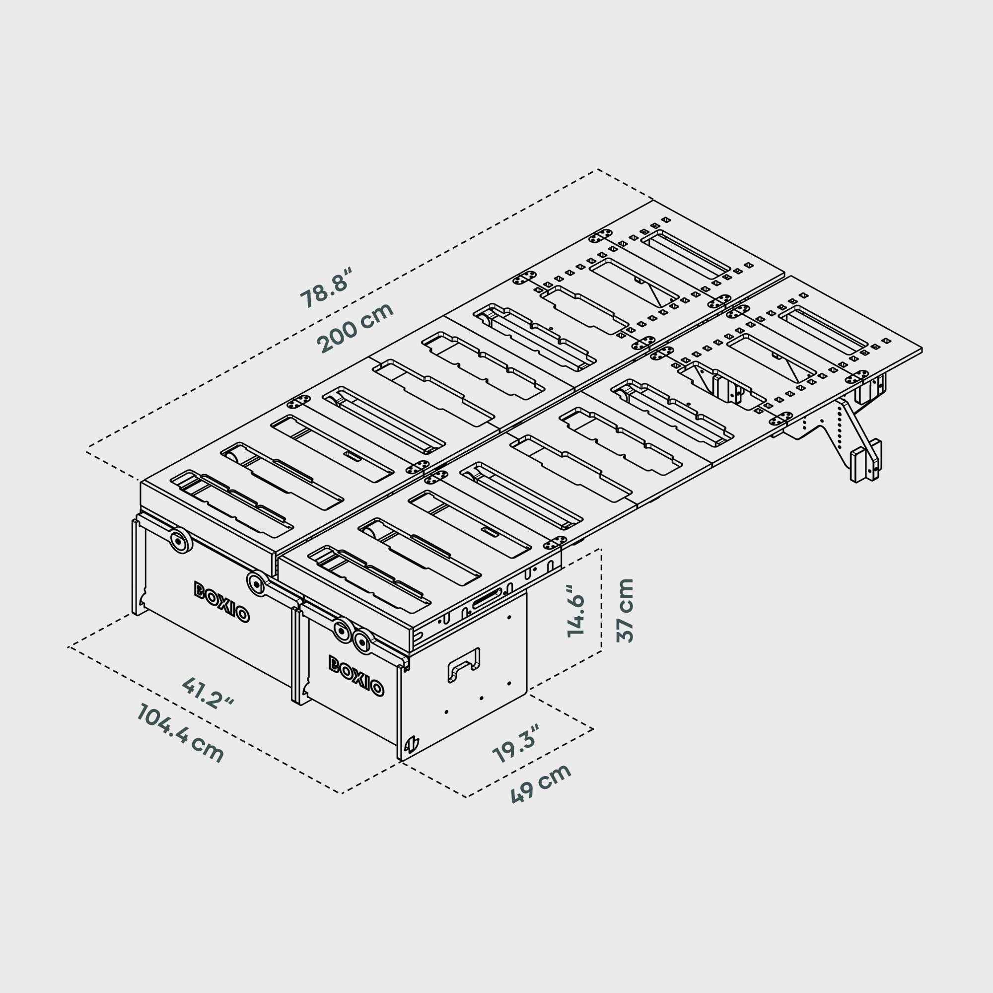 BOXIO RACK BUNDLE M I Modulare Campingbox Van