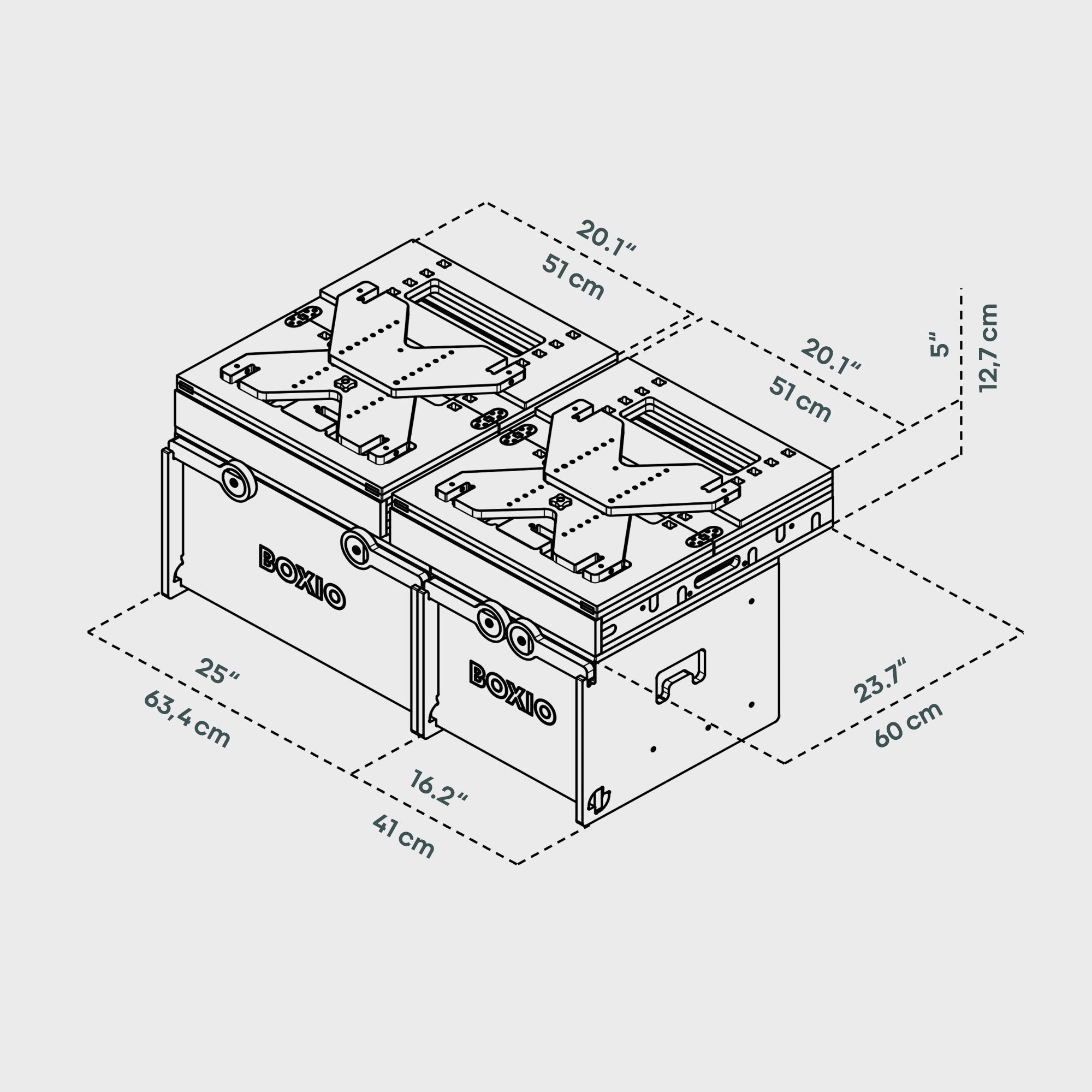 BOXIO RACK BUNDLE M I Modulare Campingbox Van