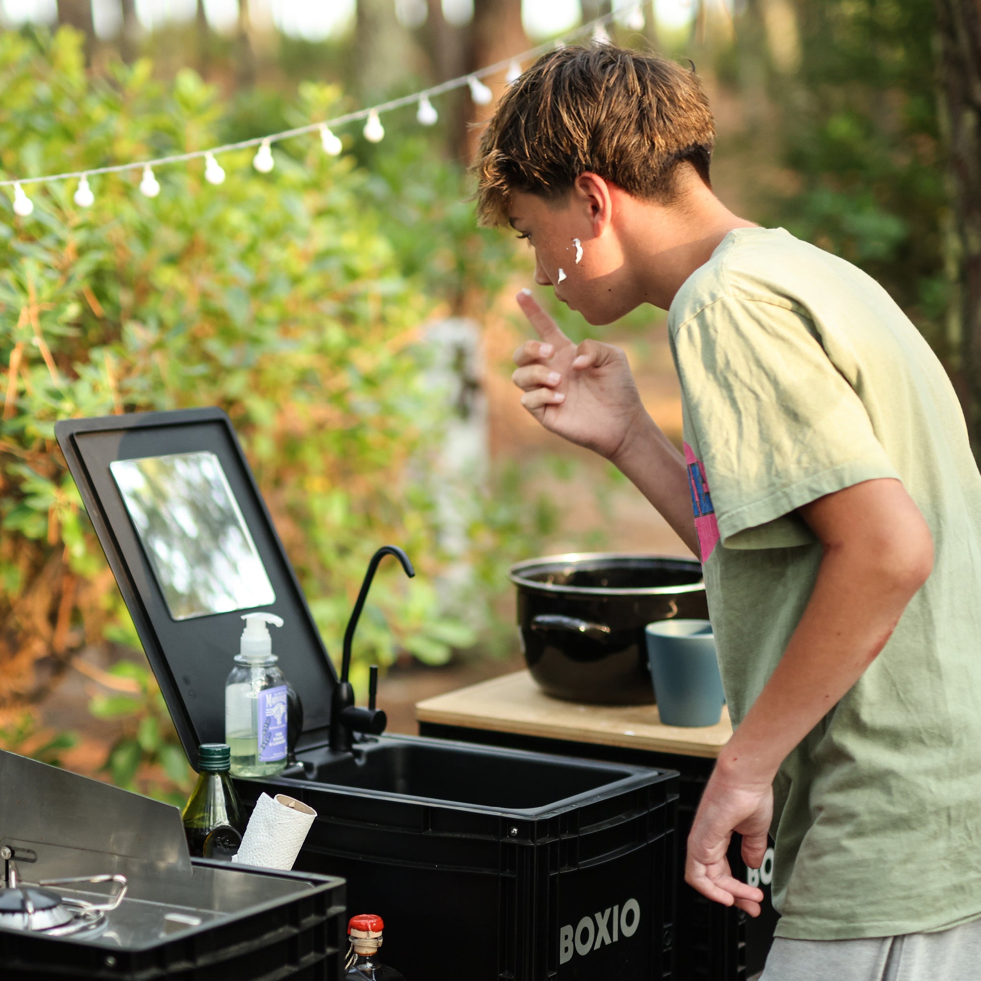 Camping Waschbecken und Wasserfilter-System I BOXIO WASH MAX +