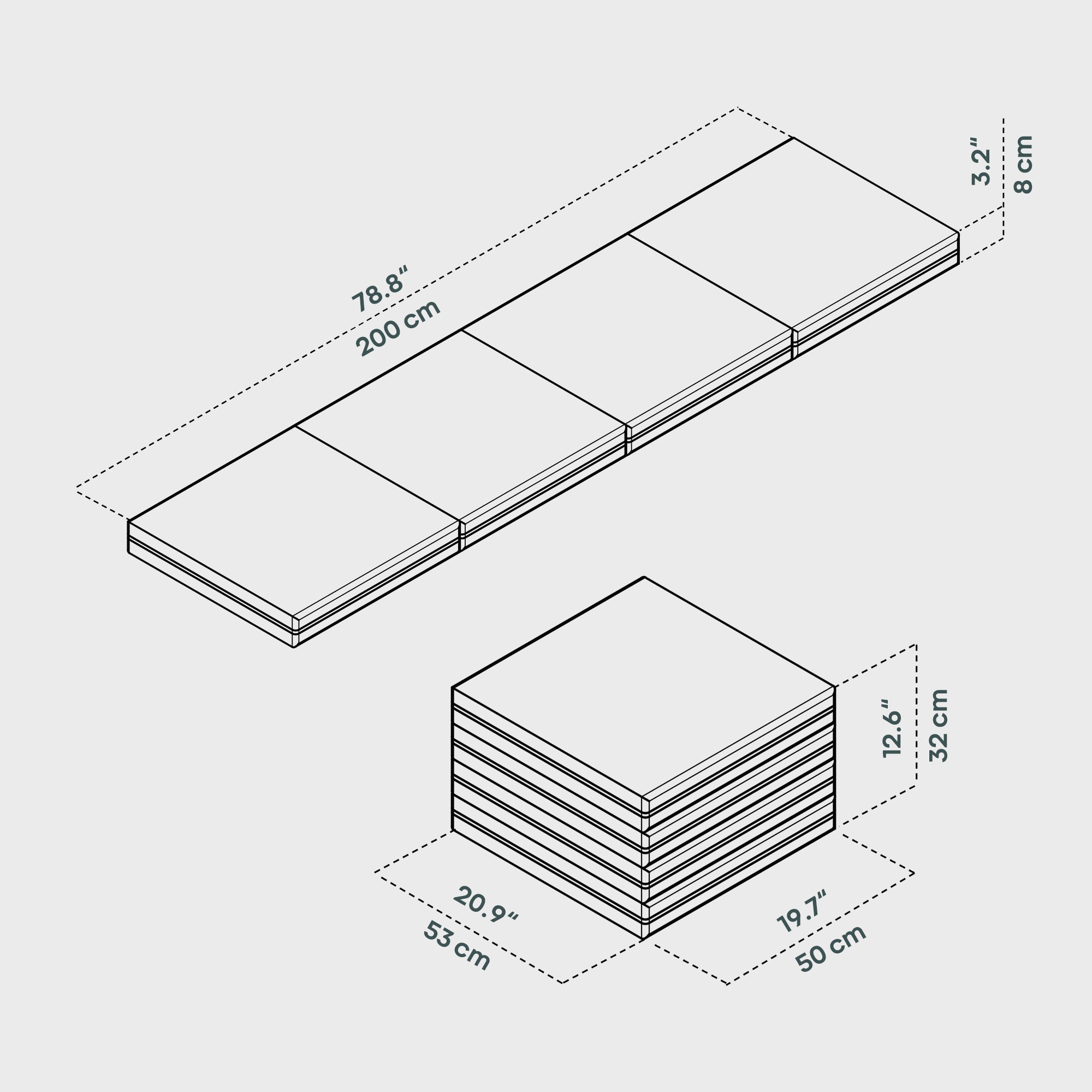 BOXIO SLEEP 53 I  Klappmatratze für das RACK