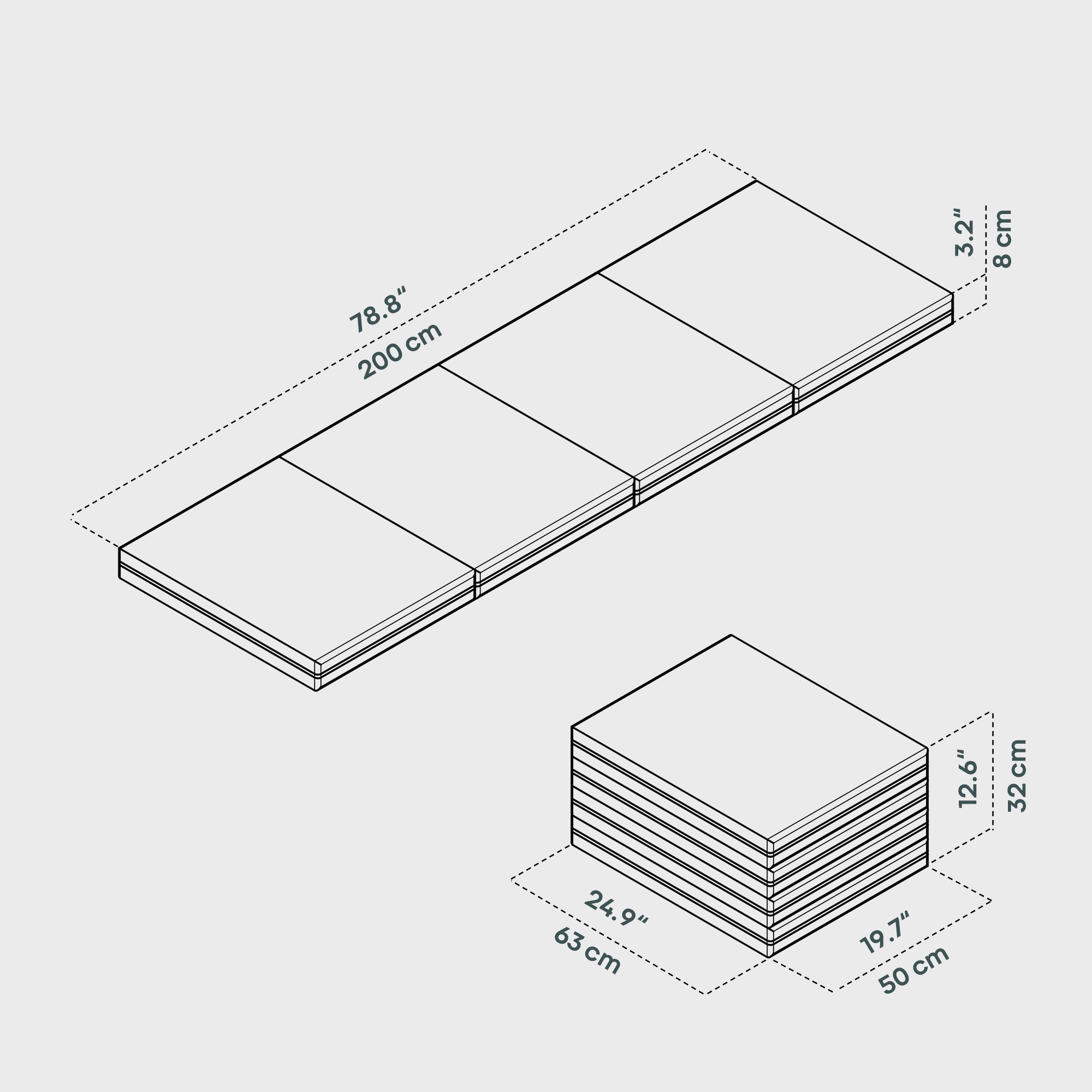 BOXIO SLEEP 63 I  Klappmatratze für das RACK