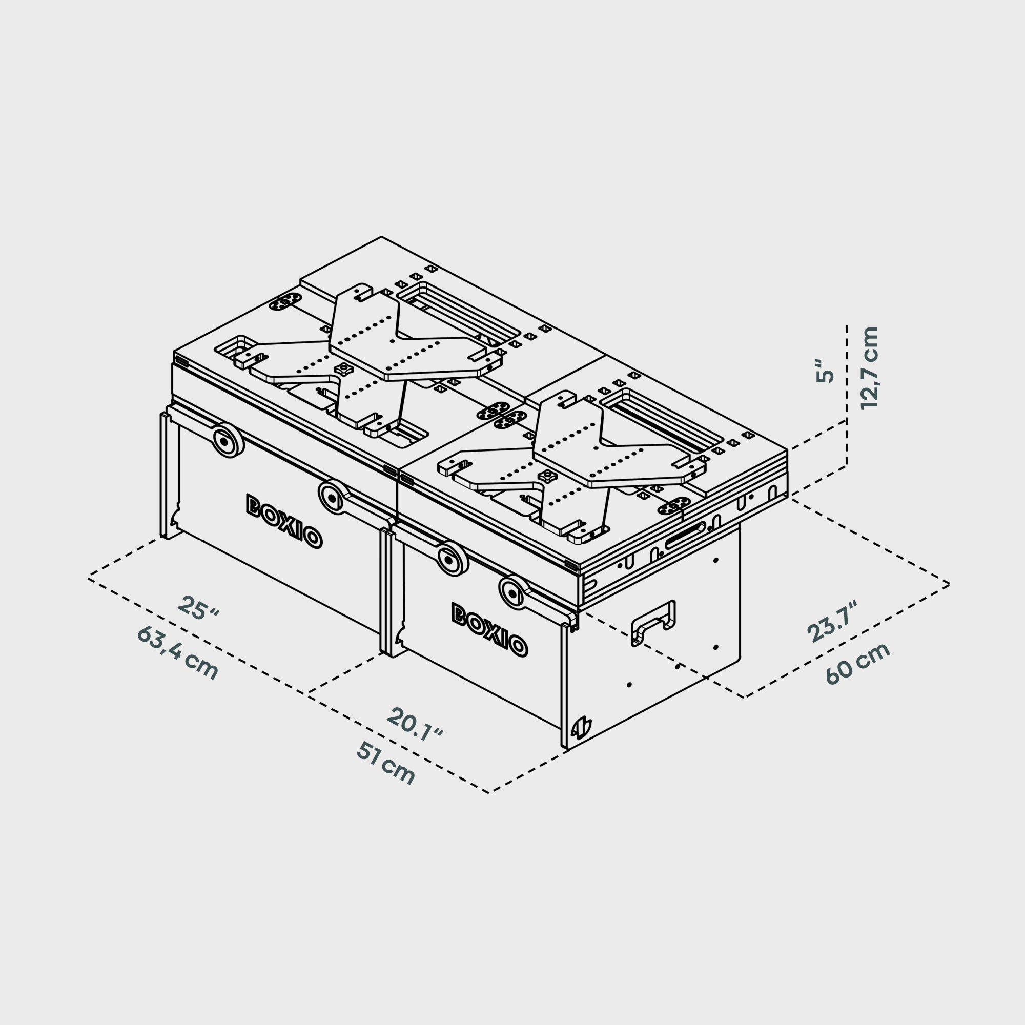 BOXIO RACK BUNDLE L I Modulare Campingbox Van